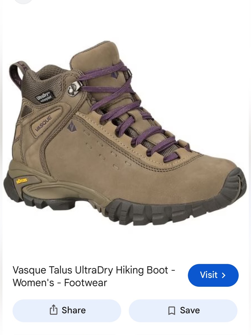 Vasque Talus 7419 Waterproof Hiking Boots Women’s 7M NWT Leather Vibram